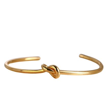 Eternal love cuff gold bracelet bangle front view 