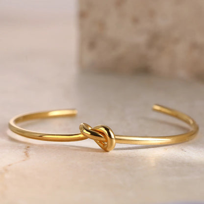 Eternal love bangle gold front view