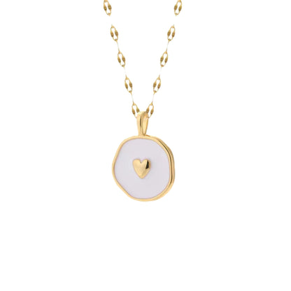 Round Heart Pendant Necklace